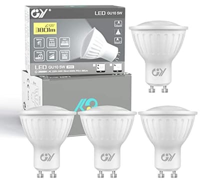 GU10 ledlamp met bewegingsmelder - Set van 4 stuks, koud wit, 5W vervangt 40W halogeenlamp
