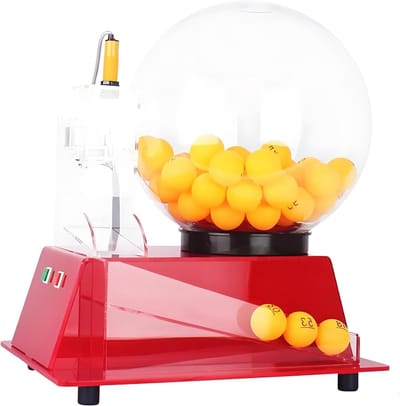 Bingo Set - Loterijmachine Ballen - Feestelijke Trekkingen - Automatische Ballenkiezer - 60 Ballen Inclusief - Rood