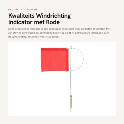 Dailygoods - Kwaliteits Windrichting Indicator met Rode Vlag voor Boten