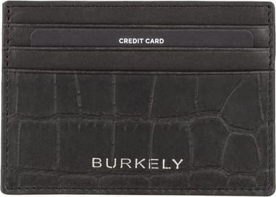 BURKELY CROCO CAIA CREDITCARD HOLDER-Black