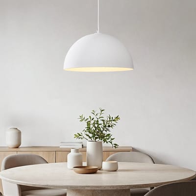 LumenXL Moderne Wabi Sabi hanglamp Sabi - wit steeneffect- Ø40 cm