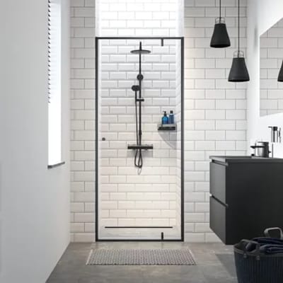 Sealskin - Douchedeur Contour 90 X 200cm - Zwart Profiel - 6 Mm Helder Glas