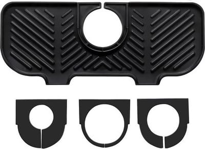 Afdruiprek mat siliconen - Gootsteenmat organizer voor sponzen, borstels en zeep zwart