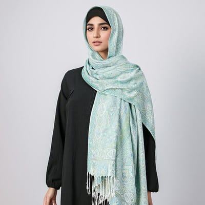 Moslim Dames Hijab Sjaal Jacquard Sjaal Kwastjes Dik Winddicht Etnische Stijl Arabische Vrouwen Wikkel Ontwerper Luxe Hoofdband gray