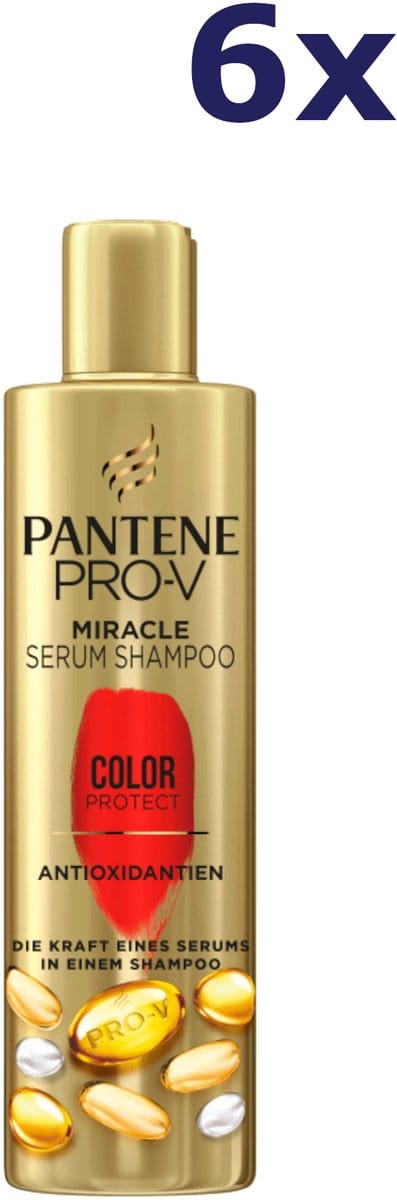 6x Pantene PRO-V Miracle Serum Shampoo Color Protect 225ML