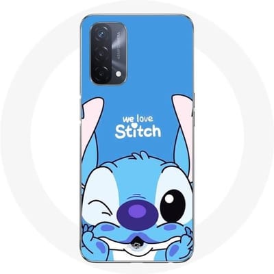 Oppo A93 5G case stitch schattig ohana stitch blauw voorkant blauw