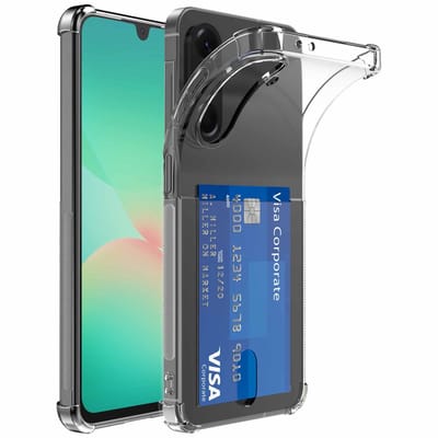 Geschikt voor Samsung Galaxy A26 Telefoonhoesje met Pasjeshouder Shockproof - Cardslot Back Cover Case Anti-Shock - Telefoonhoesje met Kaarthouder Transparant Doorzichtig - ProtX