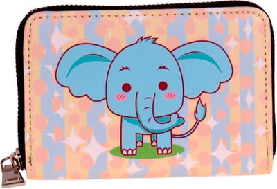 Portemonnee geel/blauw olifant - 14x10cm