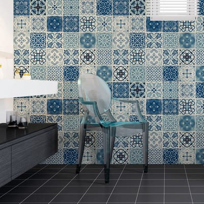 Zelfklevende tegelmuurstickers voor keuken en badkamer - 30 Horacio Azulejo tegelstickers - 30 stickers 20x20cm
