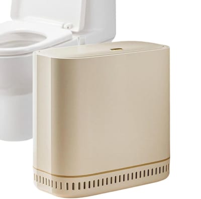 Badkamer Prullenbak - Afvalbak Deksel - Geurloos Afval - Ruimtebesparend Slank - 15 cm Breed - Beige Geel