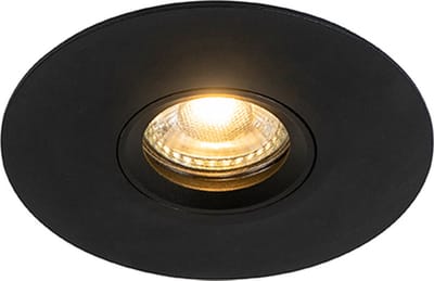 QAZQA buco - Moderne Inbouwspot - 1 lichts - Ø 120 mm - Zwart - Woonkamer | Slaapkamer | Keuken