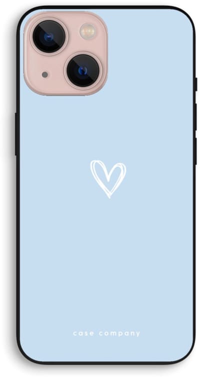 Case Company® - Hoesje geschikt voor iPhone 13 mini hoesje - Klein Hart Blauw - Biologisch Afbreekbaar Telefoonhoesje - Bescherming alle Kanten en Schermrand