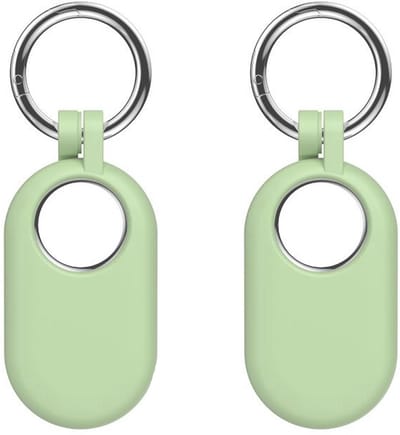 Sleutelhanger geschikt voor Samsung SmartTag 2 - Siliconen - 2 stuks - Lichtgroen - CHPN