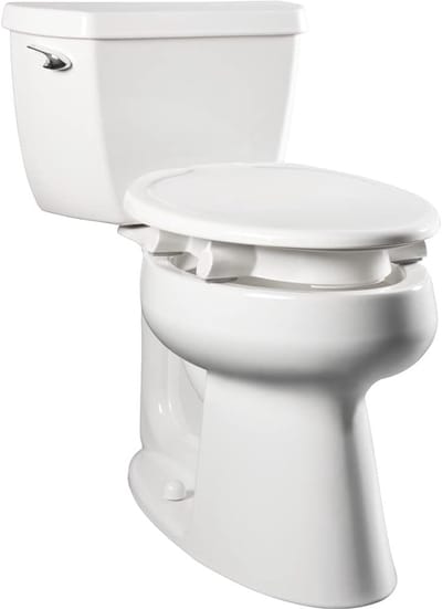 Verhoogde Toiletbril - Hulpstuk Toilet - Zitten en Staan - Schild Houdt Alles - 3 Inch Hoger - Wit