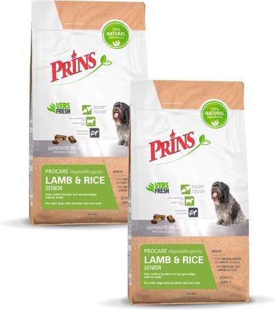 Prins Procare Hypo-Allergic Senior - Hondenvoer - 2 x Lam Rijst 3 kg