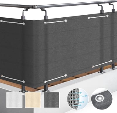 Balkonscherm HDPE ondoorzichtig 500x90 cm - Privacybescherming en windbescherming voor balkon