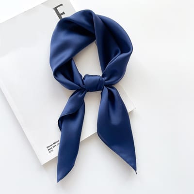 100% Natuurlijke Zijden Sjaal Dames effen Foulard Hoge Kwaliteit Dames Hoofddoek Sjaal Wikkel Vierkant Mode Hijab Bandana Sjaals Y1959YY-Real Silk 65x65cm blue