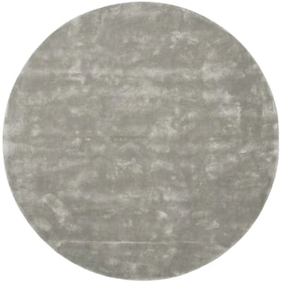DÉJA Living Vloerkleed Rond Ø300cm - Laagpolig Lichtgrijs Tencel - Roke