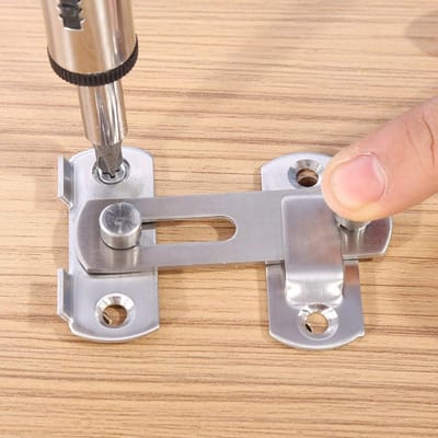 Deurvergrendeling Hasp - Schuifdeur slot - Kast beveiligen - Roestvrij staal - 70x50mm - Zilver