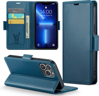 Hoesje geschikt voor iPhone 13 Pro - HyperCase Book Cover Kunstleer Blauw