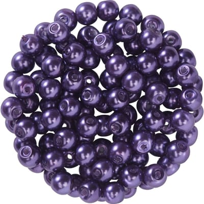Glasparels, Ø 4 mm, 100 stuks - Paars