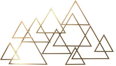 Art for the Home Metal Art Moderne driehoeken goud 1,11m x 64cm