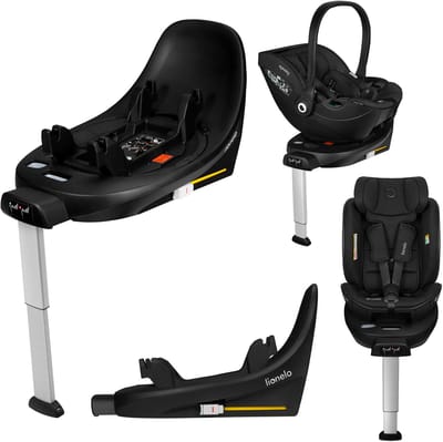 Lionelo Moxie i-Size Base – ISOFIX Autostoel basis met 360 ° Draaibaar – Massieve antirebound-zone – Indicator correcte installatie – Kliksysteem – Antirotatieframe – Inklapbare steunpoot – Compact formaat – Compatibel met Moxie & Moxie Next