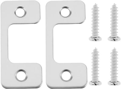 Strike Plaat 2 Stuks - Verstelbare Klemplaat - 201 Roestvrij Staal - Schroeven 5x25mm - Geschikt voor Woondeuren - Afmetingen 57x25.6x25mm - Deurslotplaat