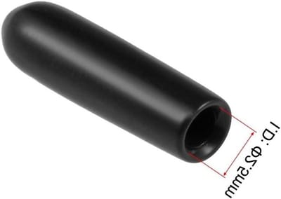 Rubberen Eindkappen - Beschermdoppen Schroeven - Onderdelen Beschermen - Flexibel en Stevig Materiaal - 2.5 mm ID - Zwart
