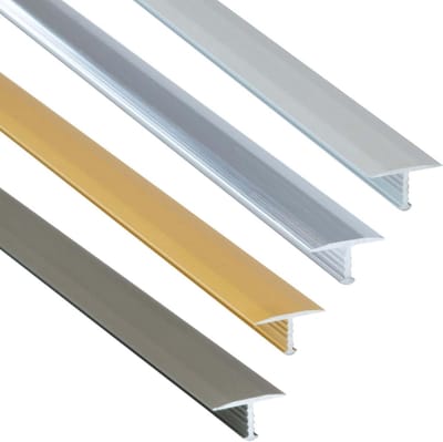 Vloerprofiel T-profiel - Overgangsprofiel aluminium - Vloeren verbinden - Naadloze overgangen - 100 cm x 13 mm - Zilver