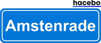 Hacebo - Plaatsnaam Sticker - 29x10 CM - Amstenrade sticker - Verkeersborden sticker - grappige cadeaus - Amstenrade