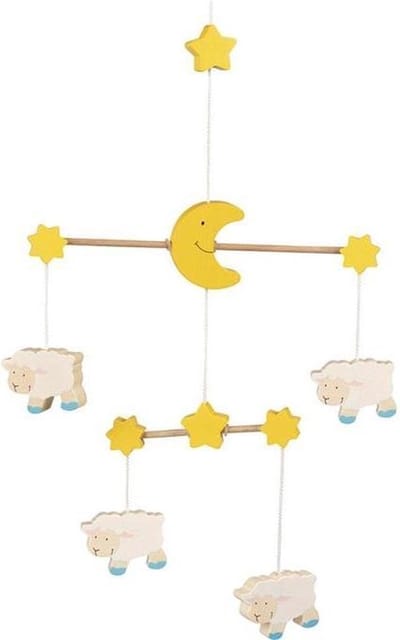 Goki Mobiel Schaap Junior 22 X 35 Cm Hout Geel/wit