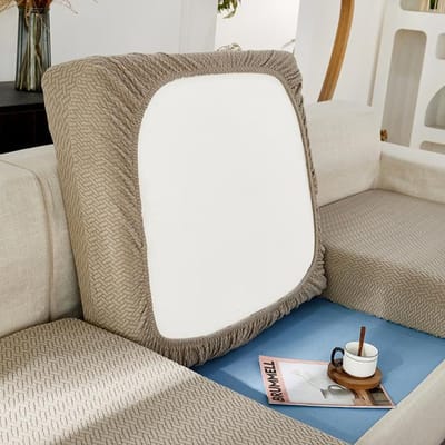 Nieuwe Slijtvaste Universele Bankhoes ,Stretch Bankkussenhoes Vervanging ,Anti-Slip L-Vorm Bankhoezen BACK CUSHION gray
