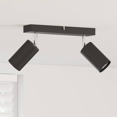 vidaXL Plafondspot met schijnwerpers Zwart 26 x 6 x 16 cm Metaal