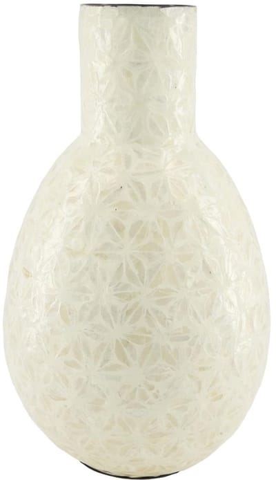 Vaas capiz bamboe wit Ø22xh37cm