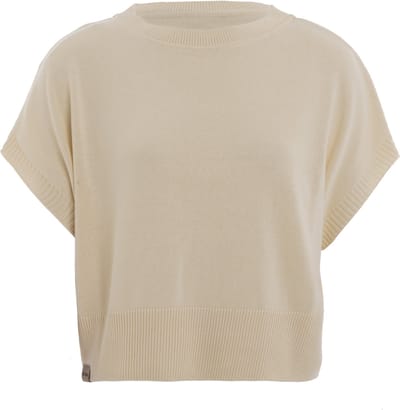 Knit Factory Casy Dames Gebreide Top - Zomertop met Korte Mouw - Trui met korte mouw gemaakt van 50% Katoen & 50% Acryl - Luchtig en ademend - Linnen - 36/38