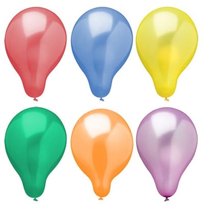 15x 6 Ballonnen Ø 25 cm assorti kleuren Metallic