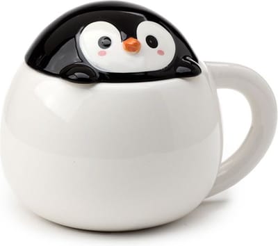 Mok - Huddle Penguin - Gevormde Deksel - Keramiek - 450ml