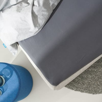 Auping Jersey 190 hoeslaken voor topper - 120 x 200/210/220 cm - Cool Grey - Biologisch katoen