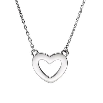 Dames Ketting met Hartje Zilver 925 - Zilver Ketting met Hart hanger - Ketting Dames Hartje - Amona Jewelry