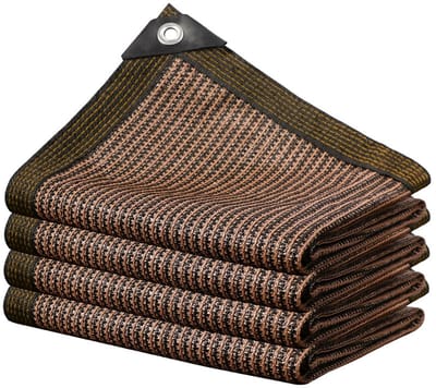 Dailygoods- Schaduwnet 2 x 2 m - Bruin - Zonnezeil - Privacynet - Tuin - Bescherming tegen zon 85%-90% - Zonweringsnet