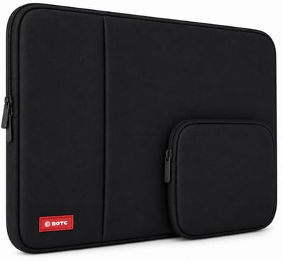 BOTC Laptophoes 15.6 inch - 2-delige Extra Vak - Laptopsleeve met Etui - Laptophoes/ Sleeve - Zwart