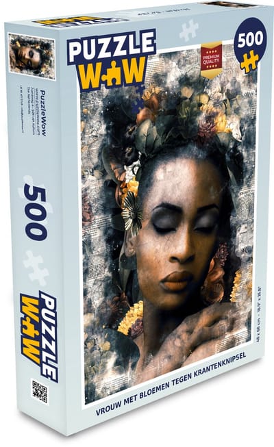 Puzzel Vrouw - Rook - Bloemen - Legpuzzel - Puzzel 500 stukjes
