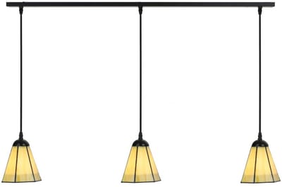3 x Tiffany Narcissus lampen aan plafondbalk - Art Deco Trade