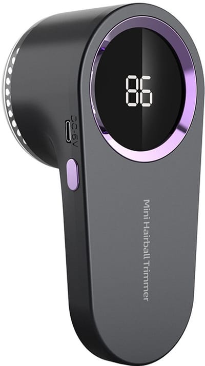 Gloovon® - Elektrische Pluizenverwijderaar - Ontpluizer - Draadloos - LED-Display - Pluizentondeuse - Oplaadbaar - Grijs