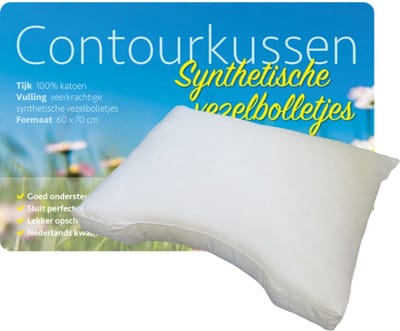iSleep Contourkussen Vezelbolletjes - 60x70 cm - Wit