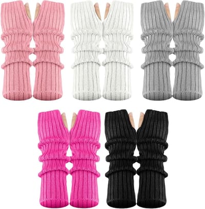Vijf Paar Kawaii Armwarmers voor Winter met Schattige Y2K Harajuku Mouwen voor Vrouwen en Meisjes in Vijf Kleuren, Perfect voor Lolita Kostuums en Schooloutfits