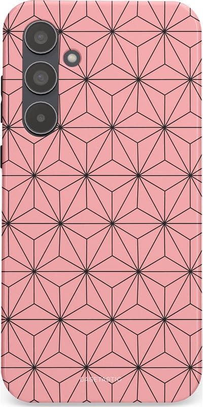 Casetastic Hoesje Geschikt voor Samsung A55 - Stijlvolle Beschermende Duo-layer Case - Roze Zwarte Fashion Paris Patroon