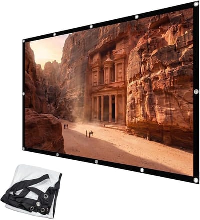 Opvouwbaar projectiescherm 100 inch, 16:9 HD, draagbaar voor thuisbioscoop, vergaderingen en evenementen, 221 x 125 cm