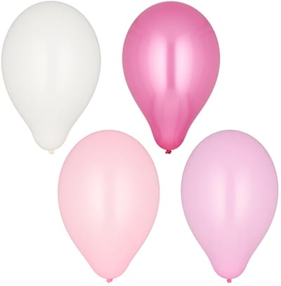 5x 16 Ballonnen Ø 25 cm assorti kleuren Pink-Mix